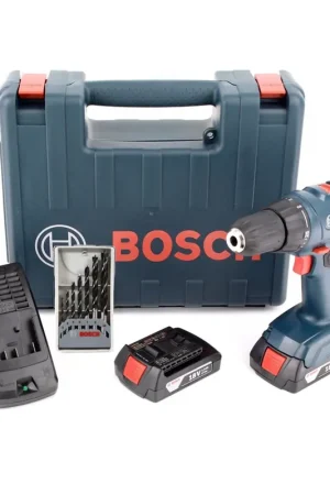 Offre Du Jour Perceuse-visseuse sans fil Bosch GSR 1800-Li 18 V en coffret + 2 x batterie 1,5 Ah + 1 x chargeur + 1 x set perceuse à bois