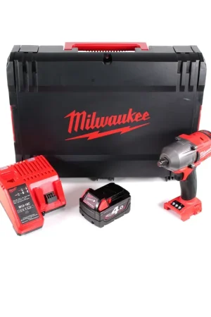 Offre Limitée Milwaukee M18 FMTIWF12-401CX Visseuse à percussion sans fil 18V, 610Nm, sans balai + 1x Batterie 4,0Ah + Chargeur + Coffret HD