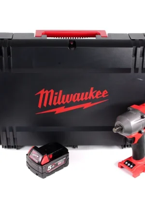 Milwaukee M18 FMTIWF12-501X 18 V Brushless Li-Ion Boulonneuse à chocs sans fil 610 Nm + Coffret HD + 1x Batterie 5,0 Ah - sans Chargeur Paiement Sécurisé