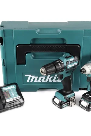 Makita CLX 205 AJ HP332D Perceuse à percussion sans fil 10,8 V + Visseuse à chocs sans fil TD111D + 2x Batteries 2,0 Ah + Chargeur Offre Limitée