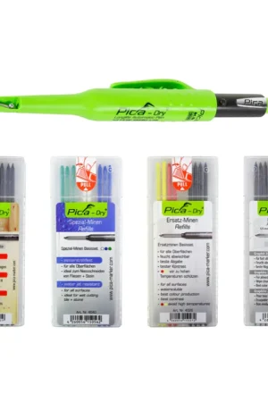 Offre Spéciale Pica DRY Longlife Marqueur de chantier automatique pour artisans professionnels + 36 pièces de rechange