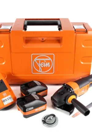 FEIN CCG 18-125 BL Brushless Li-Ion Meuleuse d’angle sans fil 125 mm avec Coffret + 2x Batteries 5,2 Ah HighPower + Chargeur rapide universel + Écrou de serrage rapide M14 Fixtec Usine Directe