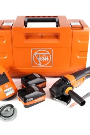 Commande En Gros FEIN CCG 18-125 BLPD Meuleuse d’angle sans fil 125 mm avec Coffret + 2x Batteries 5,2 Ah High Power + Chargeur rapide universel + Écrou de serrage rapide M14 Fixtec