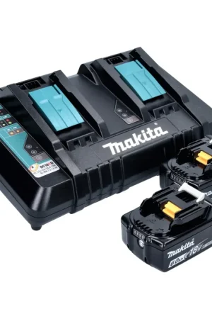 Makita Power Source Kit Li 18V + 2x Batteries BL1860B 6,0Ah + Chargeur double DC18RD ( 199484-8 ) Retour Gratuit