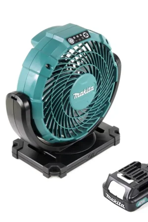 Bon Plan Makita CF 100 DA1 10,8 V Ventilateur de chantier sans fil avec Adaptateur secteur livrer en Carton + 1x Batterie 2,0 Ah BL 1020 B - sans Chargeur