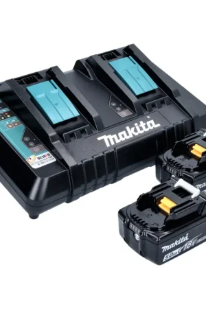 Makita 18 V Power Source KIT avec 2x Batteries 5 Ah + Chargeur double DC 18 RD Promotion Saisonnière