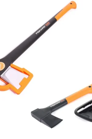 Jeu de haches Fiskars avec hache à fendre X25 XL 72,5 cm (122483) et hache à fendre X7 XS 35,5 cm (121423) Haute Qualité