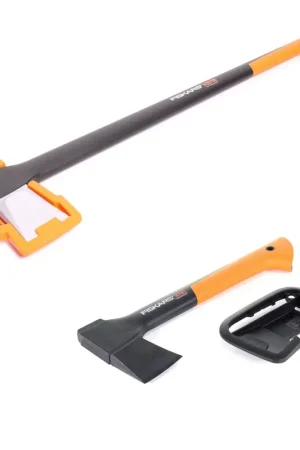 Jeu de haches Fiskars avec hache à fendre X27 XXL 92 cm (122503) et hache à fendre X7 XS 35,5 cm (121423) Remise