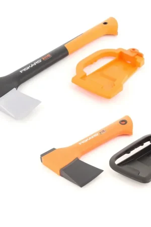 Jeu de haches Fiskars avec hache à fendre X 11 S 45 cm (122443) et hache de loisir X 5 XXS 23 cm (121123) Expédition Rapide