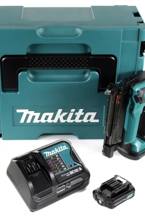 Haute Qualité Makita PT 354 DSA1J 10,8 V Cloueur sans fil avec coffret Makpac + 1x Batterie 2,0 Ah + Chargeur