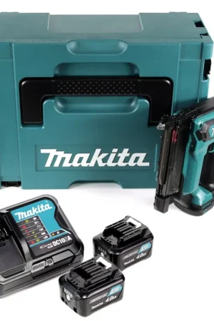 Cloueur sans fil Makita PT 354 DSMJ 10,8V jusqu'à 35mm en Makpac + 2x batterie 4,0 Ah + chargeur Paiement Sécurisé
