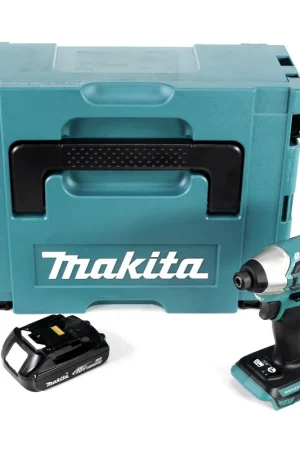 Vente Flash Makita DTD 155 Y1J Perceuse visseuse à percussion sans fil et sans balai 18 V Li-Ion + 1x Batterie BL1815 1,5 Ah + Coffret - sans Chargeur
