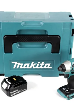 Makita DTD 155 RF1 Perceuse visseuse à percussion sans fil et sans balai 18 V Li-Ion + 1x Batterie BL1830 3,0 Ah + Coffret - sans chargeur Bon Plan