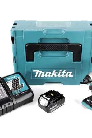 Makita DTD 155 RF1J Visseuse à percussion sans fil 18 V Brushless + Coffret de transport MAKPAC + 1x Batterie BL1830 3,0 Ah + Chargeur DC 18 RC Marque