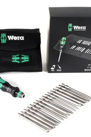 Wera Kraftform Kompakt KK Tournevis 60 embouts 1/4 "17 - 6,3 mm + Pochette pour la fixation de la ceinture (05059295001) Must-Have