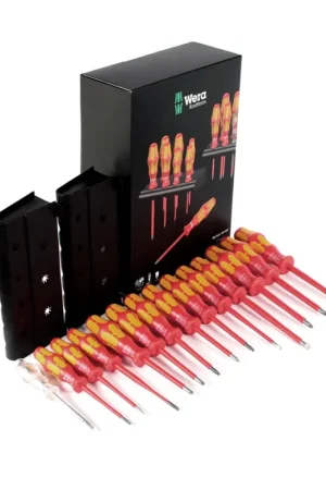 Wera Kraftform Big Pack 100 VDE Set de tournevis + 2x Racks de rangement, 14 pcs. (05105631001) Vente Directe