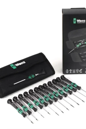 Wera Kraftform Set de tournevis Micro Electronics dans un sac pliable pour fixer la ceinture, 12 pcs. (05073675001) Super Prix