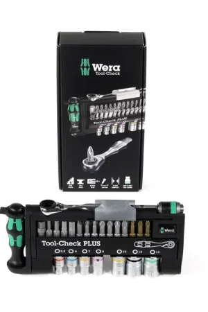 Wera Tool-Check PLUS - Kit d'outils de 39 pièces avec clé à cliquet, tournevis, embouts et écrous (05056490001) Haute Qualité