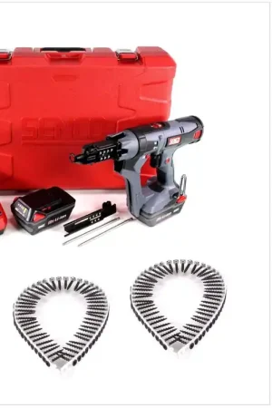 SENCO DS 5550 18V DuraSpin Visseuse sans fil pour bande ou rouleau ( 7W2001N ) + 2x Batteries 3,0 Ah + Chargeur + 1000x Vis à filetage fin 3,9x30 Solde