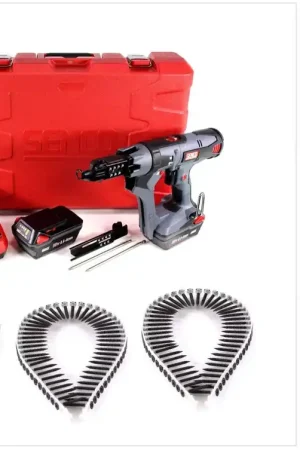 Produit De Marque SENCO DS 5550 18V DuraSpin Visseuse sans fil pour bande ( 7W2001N ) + 2x Batteries 3,0 Ah + Chargeur + 5000x Vis à filetage fin 3,9x35
