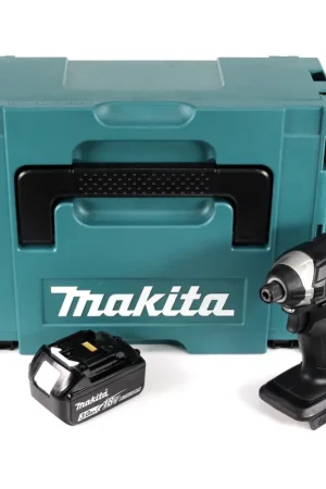 Makita DTD 152 RF1 B 18 V Li-Ion Visseuse à percussion sans fil Edition spéciale de couleur Noir + Coffret de transport Makpac + 1x Batterie BL 1830 3,0 Ah - sans Chargeur Achat Immédiat