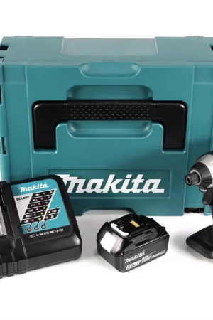 Remise Makita DTD 152 RT1J B 18 V Li-Ion Visseuse à percussion sans fil Edition spéciale de couleur Noir + Coffret de transport Makpac + 1x Batterie BL 1850 5,0 Ah + Chargeur DC 18 RC