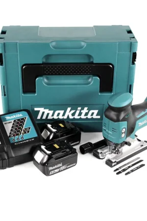 Satisfait Ou Remboursé Makita DJV 181 RTJ 18 V Li-ion Scie sauteuse sans fil + 2x Batteries BL 1850 B 5,0 Ah + Chargeur rapide Makita DC 18 RC
