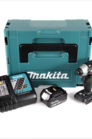Makita DTD 155 RT1JB Clé à chocs sans fil 18 V sans balais édition spéciale noire en MAKPAC + 1x batterie BL1850 5,0 Ah + 1x chargeur DC 18 RC Top Vente