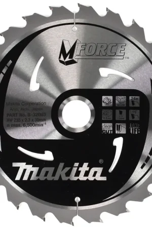 Petit Prix Makita M-FORCE Lame de scie circulaire pour bois 235 x 30 x 2,3 mm, 24 dents ( B-32063 )