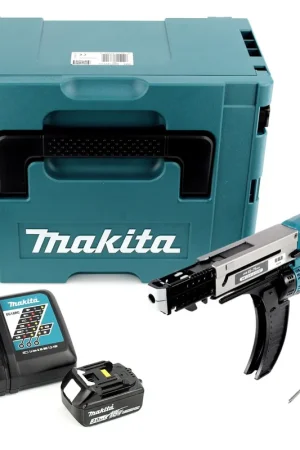 Prix Réduit Makita DFR 750 RF1J Visseuse automatique à Magasin sans fil 18V 45-75mm + 1x Batterie 3,0Ah + Chargeur + Coffret Makpac
