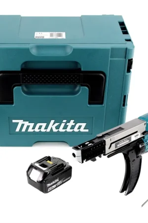 Livraison Express Makita DFR 750 M1J Visseuse automatique à Magasin sans fil 18V 45-75mm + 1x Batterie 4,0Ah + Coffret Makpac - sans chargeur