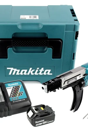 Makita DFR 750 RM1J Visseuse automatique sans fil à Magasin 18V 45-75mm + 1x Batterie 4,0Ah + Chargeur + Coffret Makpac Bon Plan