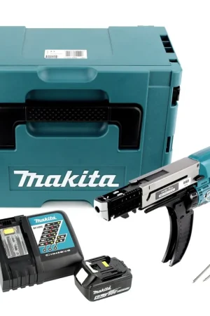 Makita DFR 750 RT1J Visseuse automatique sans fil à Magasin 18V 45-75mm + 1x Batterie 5,0Ah + Chargeur + Coffret Makpac Expédié Aujourd'hui