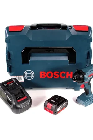Bosch GDR 18 V-160 Visseuse à chocs sans fil avec douille haxagonale 1/4" + Coffret de transport L-Boxx + 1x Batterie Bosch 3,0 Ah + Chargeur Bosch GAL 1880 CV Paiement Sécurisé