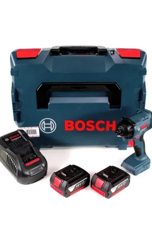 Promotion Bosch GDR 18 V-160 Visseuse à chocs sans fil 1/4" Six pans creux + Coffret L-Boxx + 2x Batteries Bosch 3,0 Ah + 1x Chargeur Bosch GAL 1880 CV