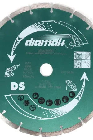 Solde Makita Diamak 230 mm. ( D-61145 ) Disque Diamant à tronçonner pour Pierre, beton, ardoise, briques, tuiles 22,23 mm - 5 pièces