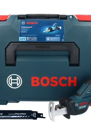 Bosch GSA 12V-14 Li-Ion Professional Scie sabre sans fil + Coffret de transport L-Boxx + 3x Lames de scie sabre d'endurance 25 x 1,25 mm Bosch - sans Batterie, sans Chargeur Livraison Express