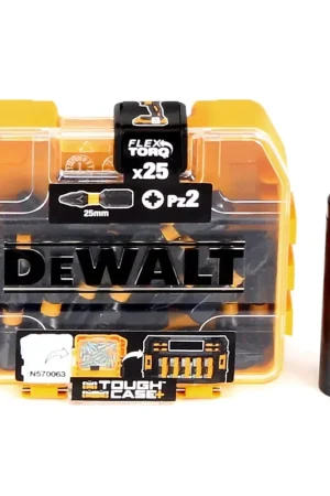 DeWalt Set d'embouts: 25x Embouts PZ FlexTorq 25 mm + Coffret robuste + Porte-embouts Prix Promo