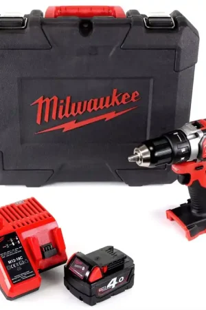 Marque Perceuse-perceuse sans fil Milwaukee M18 BLDD 401 C 18 V Li-Ion sans balais en coffret + 1 batterie 4,0 Ah + chargeur