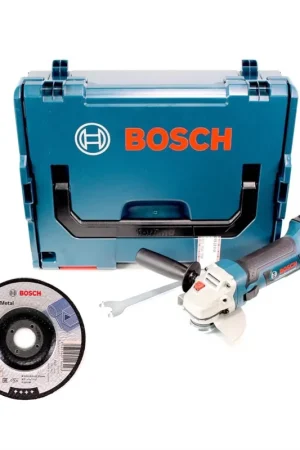 Offre Exclusive Bosch GWS 18-125 V-LI Meuleuse d'angle sans fil 18V 125mm + L-Boxx (060193A308) + 25x Disques à tronçonner Bosch pour métal, à moyeu déporté (2608600221)