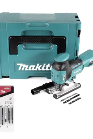 Super Prix Makita DJV181ZJ Scie sauteuse sans fil 18V Brushless Solo + Coffret Makpac + Lames de scie, 17 pcs. - sans batterie, sans chargeur