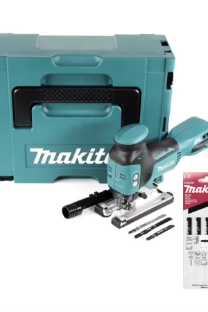 Bon Plan Makita DJV 181 ZJ 18 V Li-ion Scie sauteuse sans fil + Coffret Makpac + Lames de scie sauteuse pour bois Makita L-2 - 5 Pièces ( A-86309 ) - sans Batterie, sans Chargeur