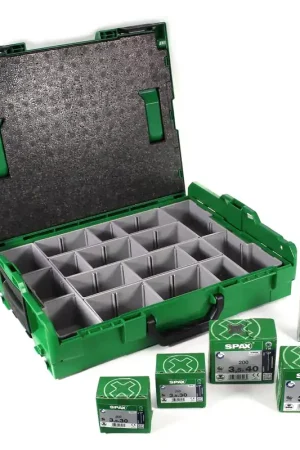 Pas Cher SPAX Sortimo L-Boxx Malette de rangement pour vis + 805 pièces Jeu d'accessoires + Vis à tête fraisée + Embouts TSTAR plus