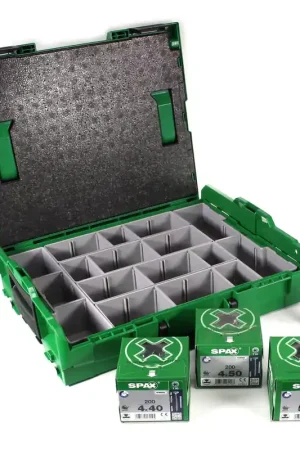 Super Prix SPAX Sortimo L-Boxx Malette de rangement pour vis + 505x pièces Jeu d'accessoires + Vis à tête fraisée + Embouts T-STAR plus