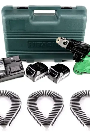 Hitachi WF 18 DSL Tournevis rapide à batterie Li-Ion 18 V en coffret + 2 batteries 5,0 Ah + chargeur + 1000 vis de chargeur filetage fin Seulement Aujourd'hui