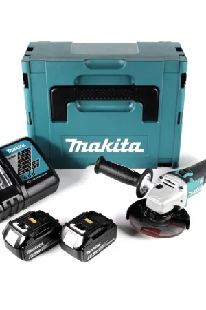 Produit De Marque Makita DGA 511 RGJ Meuleuse d'angle sans fil 18V 125mm Brushless + 2x batterie 6,0Ah + chargeur + Makpac
