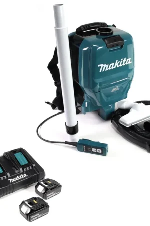 Makita DVC 260 PG 36 V (2 x 18 V) aspirateur à dos avec batterie Li-Ion sans balais + 2 batteries 6,0 Ah + double chargeur Expédition Rapide