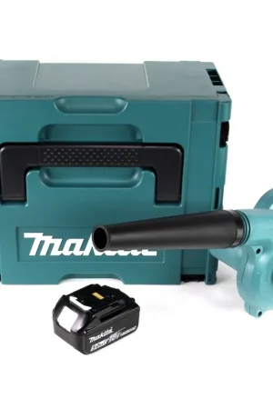 Offre Exclusive Makita DUB 182 T1J 18 V Li-Ion Aspirateur souffleur sans fil + Coffret de transport Makpac + 1 x Batterie 5,0 Ah - sans Chargeur