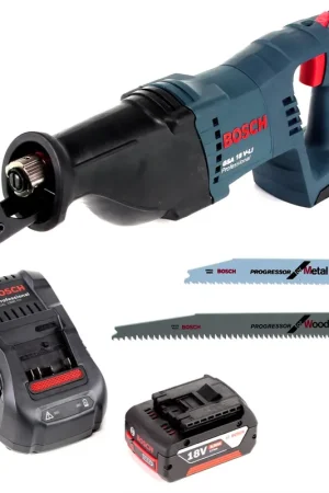 Quantité Limitée Bosch GSA 18V-Li N Scie sabre sans fil 18V + 2x Lames de scie + 1x Batterie 4,0 Ah + Chargeur