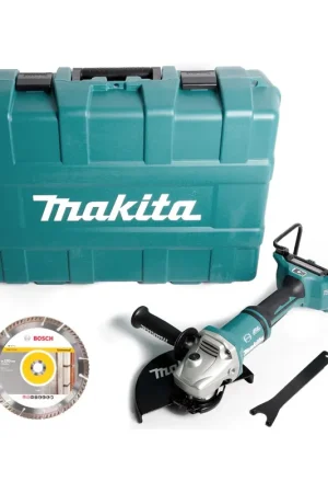 Expédié Aujourd'hui Makita DGA 901 ZKU2 Meuleuse d'angle sur batterie 36V (2x18V) 230mm brushless solo + Ezynut + 5x disque à tronçonner + étui - sans batterie, sans chargeur